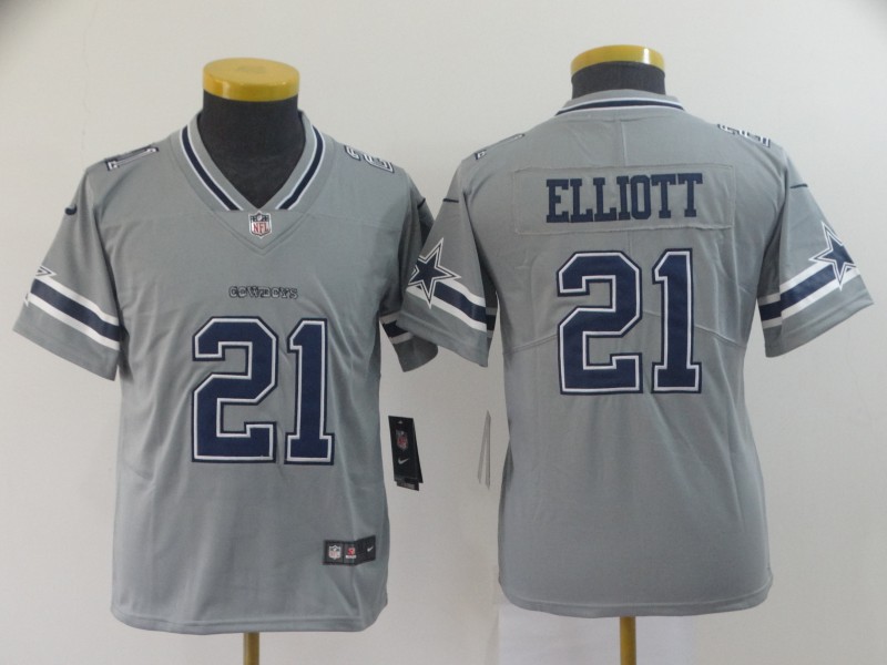 Youth Dallas Cowboys 21 Elliott grey Nike Vapor Untouchable Limited NFL Jersey